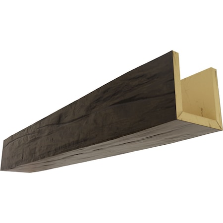 3-Sided (U-beam) Riverwood Endurathane Faux Wood Ceiling Beam, Premium Walnut, 12W X 10H  X 8'L